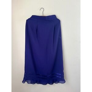 Vintage Midi Evening Party Cocktail Ribbon Ruffle Hem Womens M‎ Glam Coquette